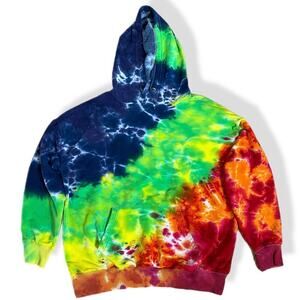 handmade tie dyed ladies' rainbow pride galaxy hoodie L